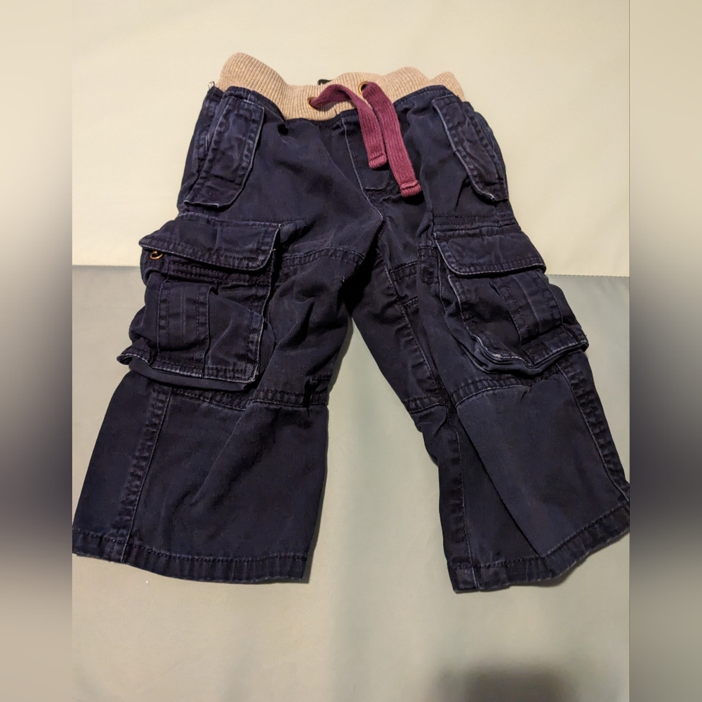 Mini Boden Navy Cargo Pants, 2Y